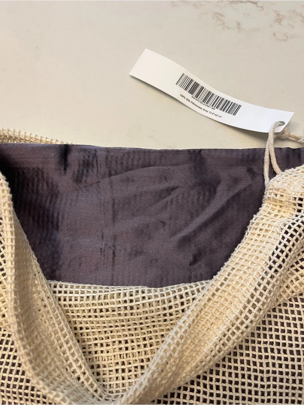 NWT Avocado Green Mini Silk Pillowcase in Grey